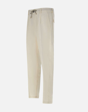 ELEVENTY Pantaloni elasticizzati in cotone WHITE Uomo 