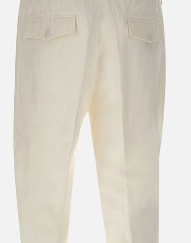 ELEVENTY Pantaloni elasticizzati in cotone WHITE Uomo 