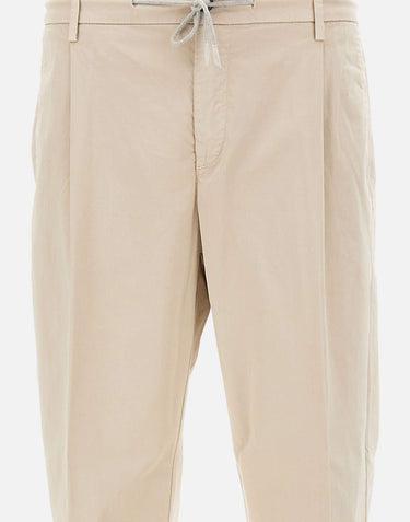 ELEVENTY Pantaloni elasticizzati in cotone BEIGE Uomo 