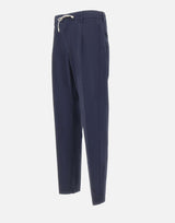 ELEVENTY Pantaloni elasticizzati in cotone BLUE Uomo 