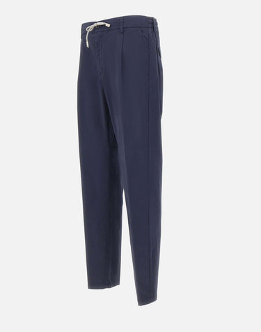 ELEVENTY Pantaloni elasticizzati in cotone BLUE Uomo 
