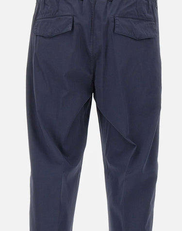 ELEVENTY Pantaloni elasticizzati in cotone BLUE Uomo 