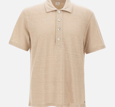 ELEVENTY Polo in lino BEIGE Uomo 