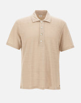 ELEVENTY Polo in lino BEIGE Uomo 