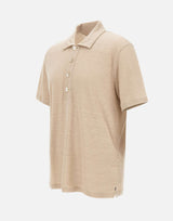 ELEVENTY Polo in lino BEIGE Uomo 