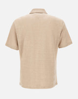 ELEVENTY Polo in lino BEIGE Uomo 