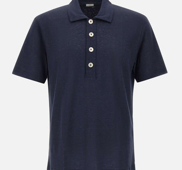 ELEVENTY Polo in lino BLUE Uomo 