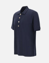 ELEVENTY Polo in lino BLUE Uomo 