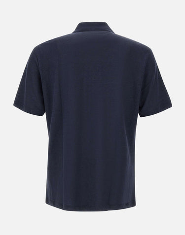 ELEVENTY Polo in lino BLUE Uomo 