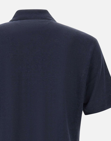 ELEVENTY Polo in lino BLUE Uomo 