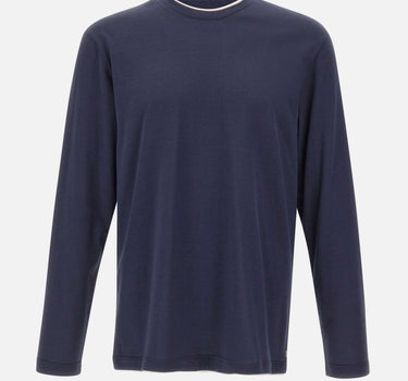 ELEVENTY Maglia con profili a contrasto BLUE Uomo 