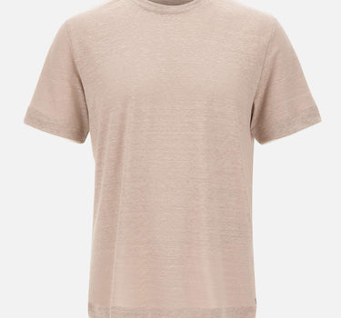 ELEVENTY T-shirt in lino BEIGE Uomo 
