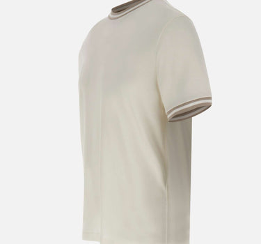 ELEVENTY T-shirt con profili a righe WHITE Uomo 