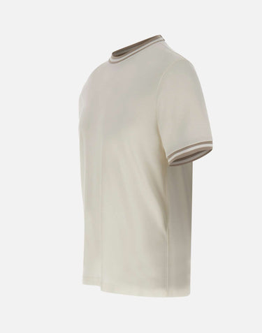 ELEVENTY T-shirt con profili a righe WHITE Uomo 