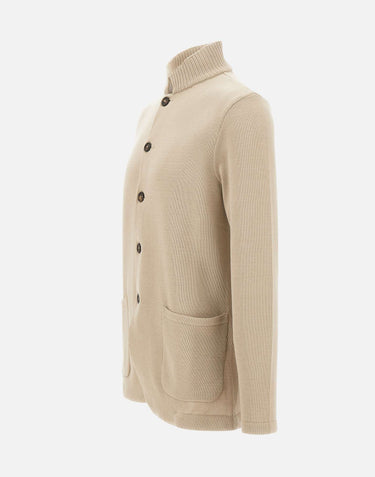 ELEVENTY Cardigan in cotone BEIGE Uomo 