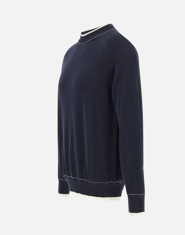 Maglia con profili a contrasto M76MAGM28 MAG0M0151101 ELEVENTY 