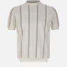 ELEVENTY Maglia in cotone gessata WHITE Uomo 