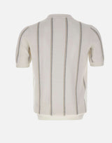 ELEVENTY Maglia in cotone gessata WHITE Uomo 