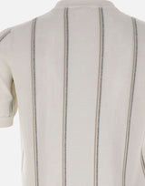 ELEVENTY Maglia in cotone gessata WHITE Uomo 