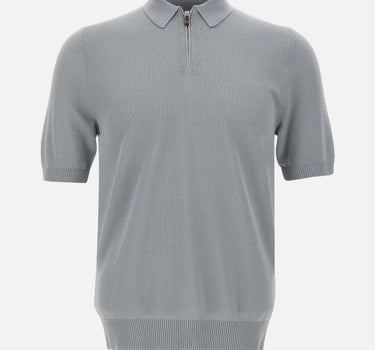 ELEVENTY Polo in cotone con mezza zip GREY Uomo 