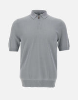ELEVENTY Polo in cotone con mezza zip GREY Uomo 
