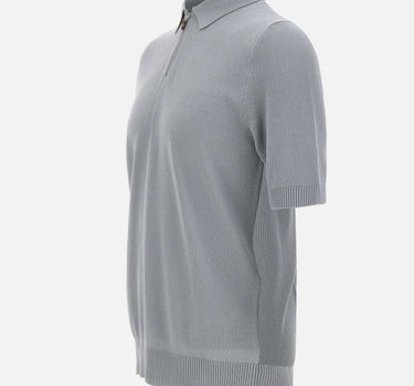 ELEVENTY Polo in cotone con mezza zip GREY Uomo 