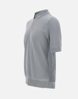 ELEVENTY Polo in cotone con mezza zip GREY Uomo 