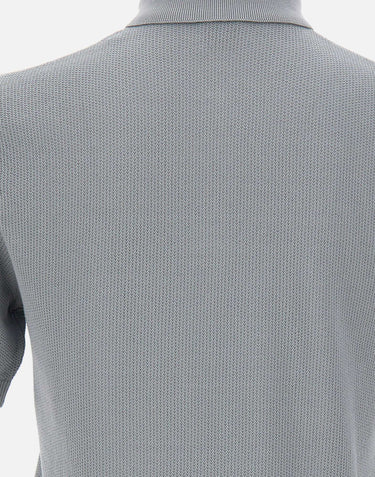 ELEVENTY Polo in cotone con mezza zip GREY Uomo 