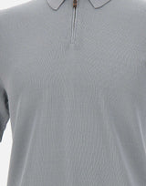 ELEVENTY Polo in cotone con mezza zip GREY Uomo 