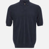 ELEVENTY Polo in cotone con mezza zip BLUE Uomo 