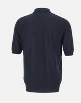 ELEVENTY Polo in cotone con mezza zip BLUE Uomo 