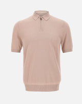 ELEVENTY Polo in cotone con mezza zip Pink Uomo 