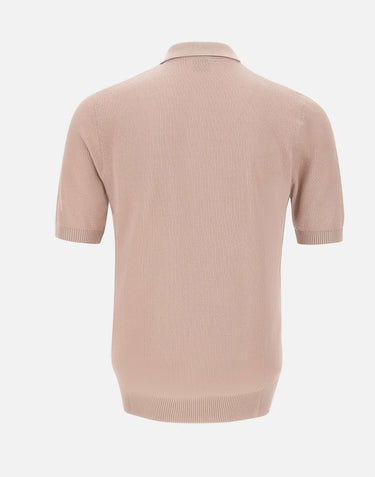 ELEVENTY Polo in cotone con mezza zip Pink Uomo 