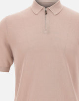 ELEVENTY Polo in cotone con mezza zip Pink Uomo 