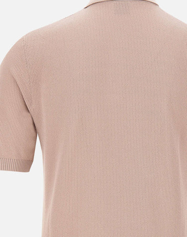ELEVENTY Polo in cotone con mezza zip Pink Uomo 