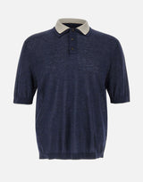 ELEVENTY Polo in misto lino BLUE Uomo 