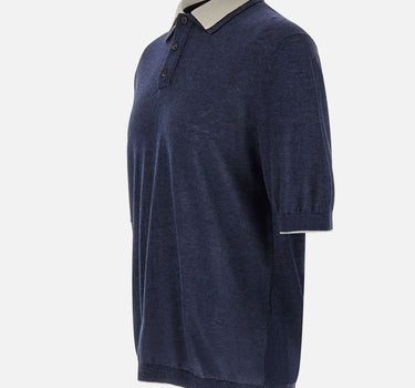 ELEVENTY Polo in misto lino BLUE Uomo 