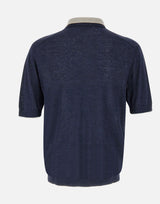 ELEVENTY Polo in misto lino BLUE Uomo 