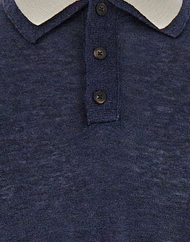 ELEVENTY Polo in misto lino BLUE Uomo 
