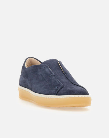 ELEVENTY Sneakers slip-on in pelle scamosciata BLUE Uomo 