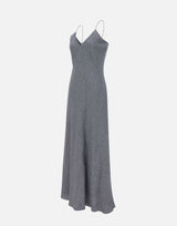 ELEVENTY Abito lungo in misto lino con lurex BLUE Donna 