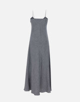 ELEVENTY Abito lungo in misto lino con lurex BLUE Donna 