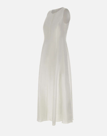 ELEVENTY Abito lungo in lino WHITE Donna 
