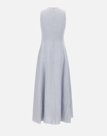 ELEVENTY Abito lungo in lino Light Blue Donna 
