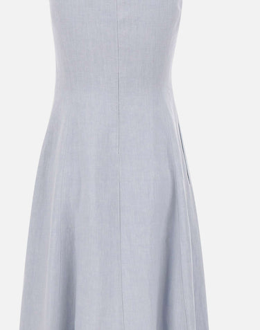 ELEVENTY Abito lungo in lino Light Blue Donna 