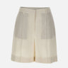 ELEVENTY Shorts in misto lino con lurex WHITE Donna 