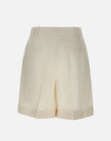 ELEVENTY Shorts in misto lino con lurex WHITE Donna 