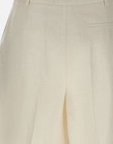 ELEVENTY Shorts in misto lino con lurex WHITE Donna 