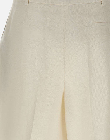 ELEVENTY Shorts in misto lino con lurex WHITE Donna 