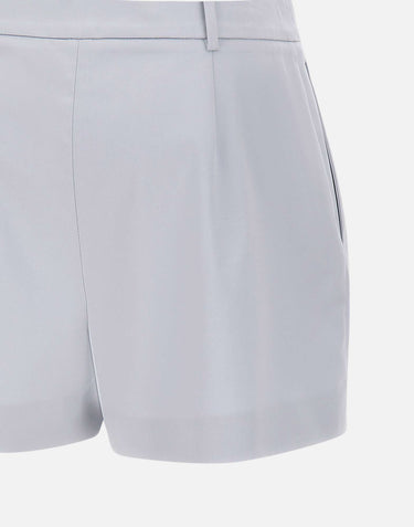ELEVENTY Shorts sartoriali in misto cotone e lyocell Light Blue Donna 